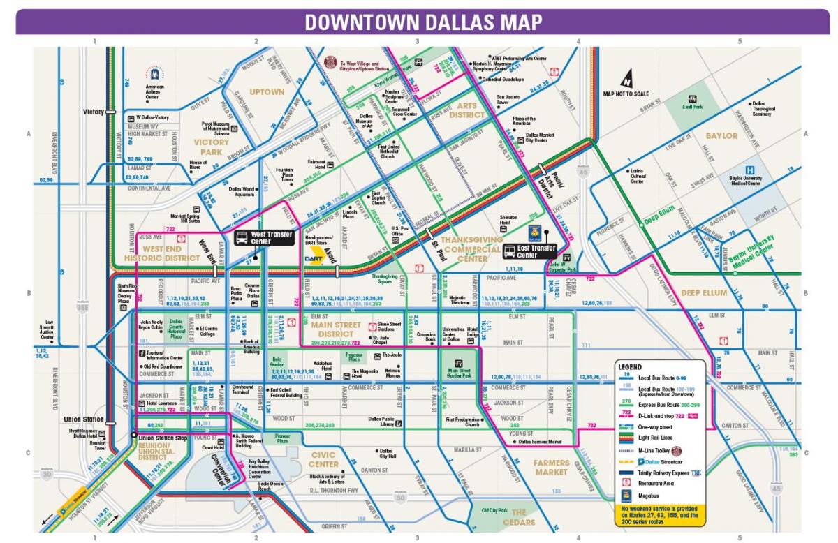 Dallas autobus mapa puteva