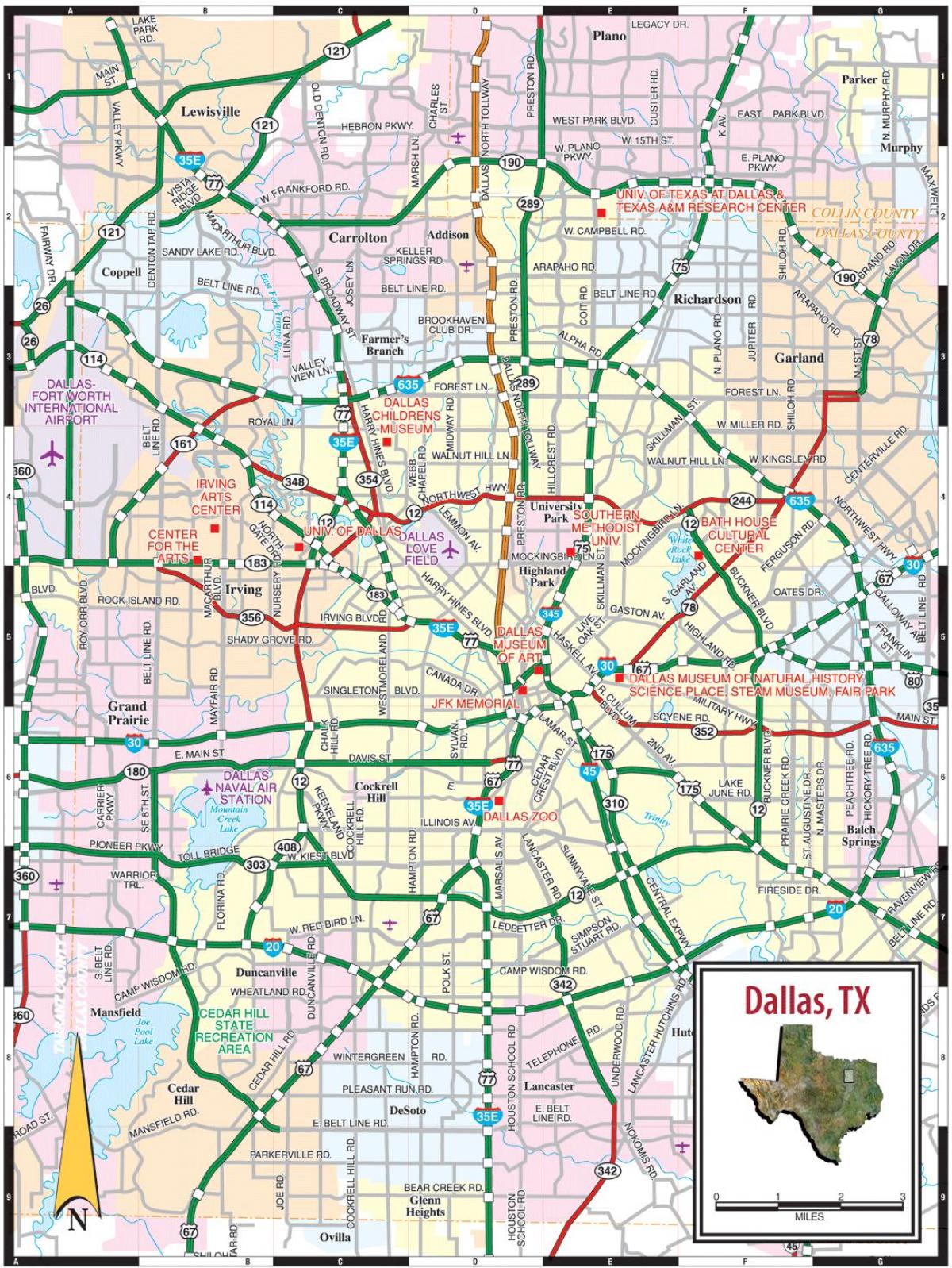 grad Dallasa mapu