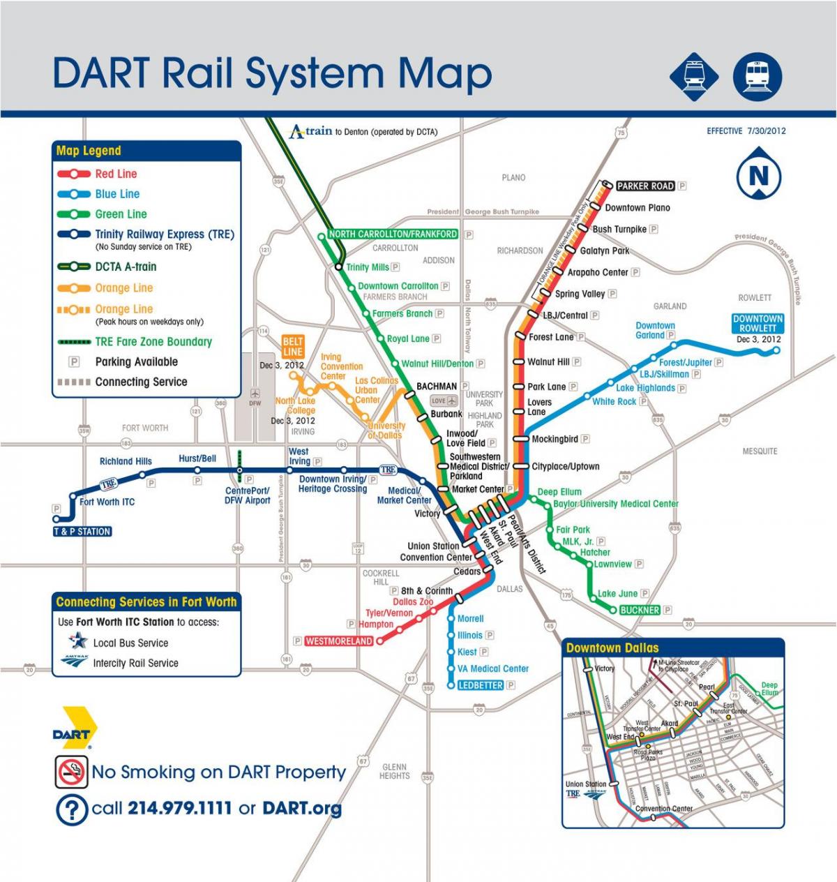 željeznicom Dallas mapu