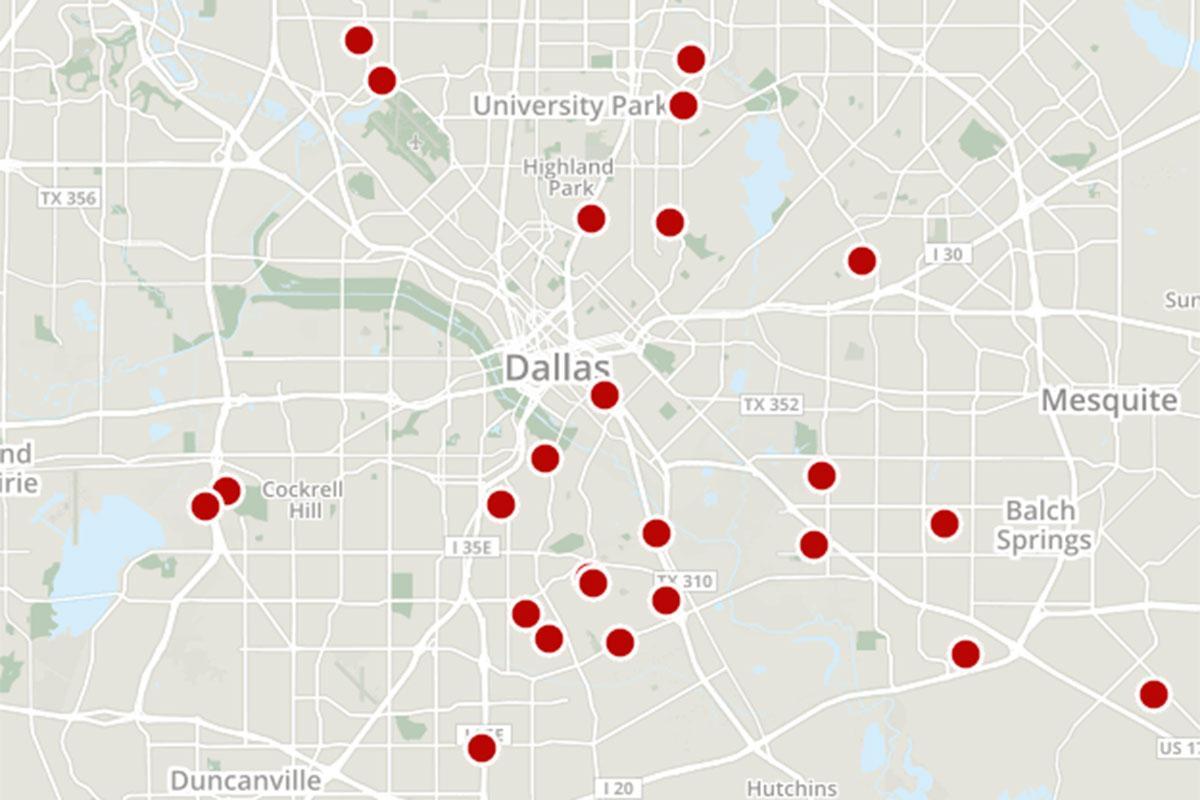 Dallas zločin mapu