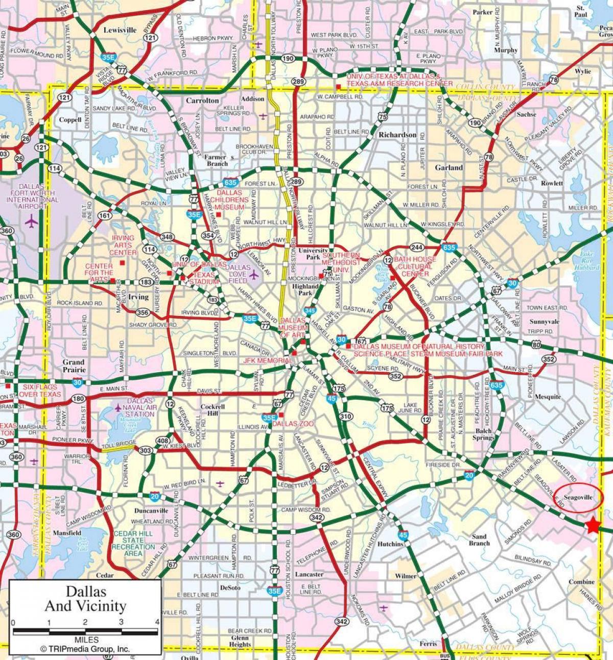 mapi Dallasa predgrađa