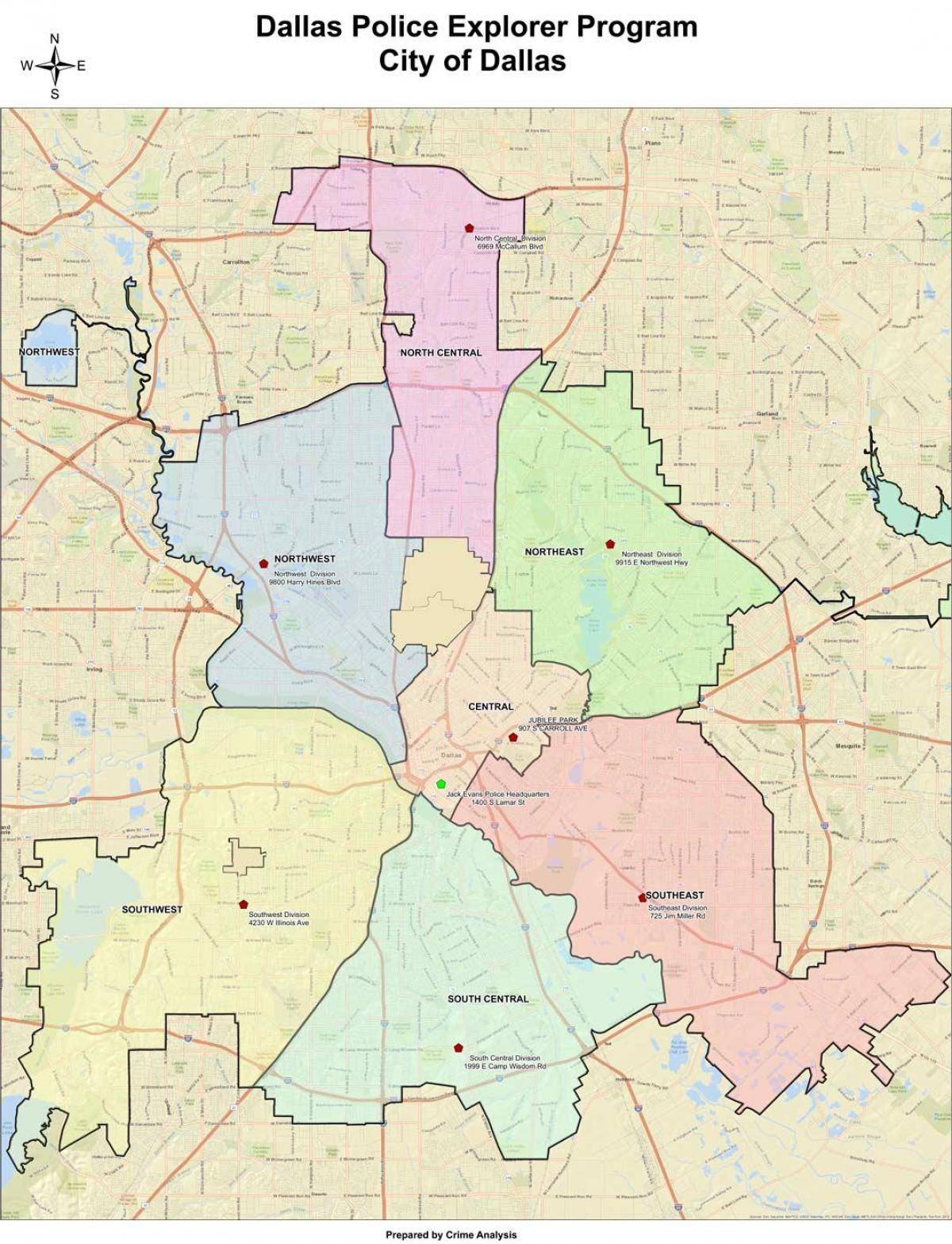 Dallas područje mapu