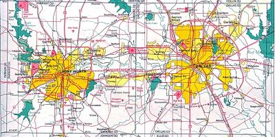 Mapa na sjever Dallas